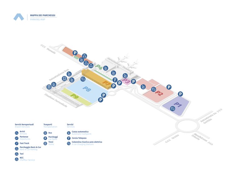 Trieste Airport - Mappa Parking